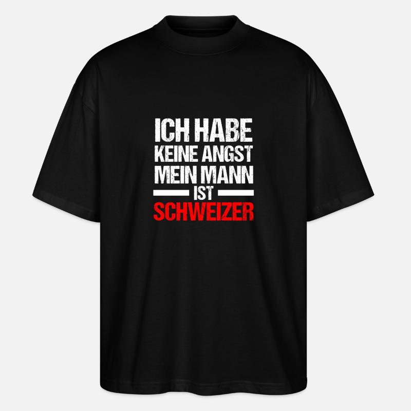 Schweizer Schweiz - Stanley/Stella Oversized Unisex Bio T-Shirt Blaster 2.0 - Schwarz