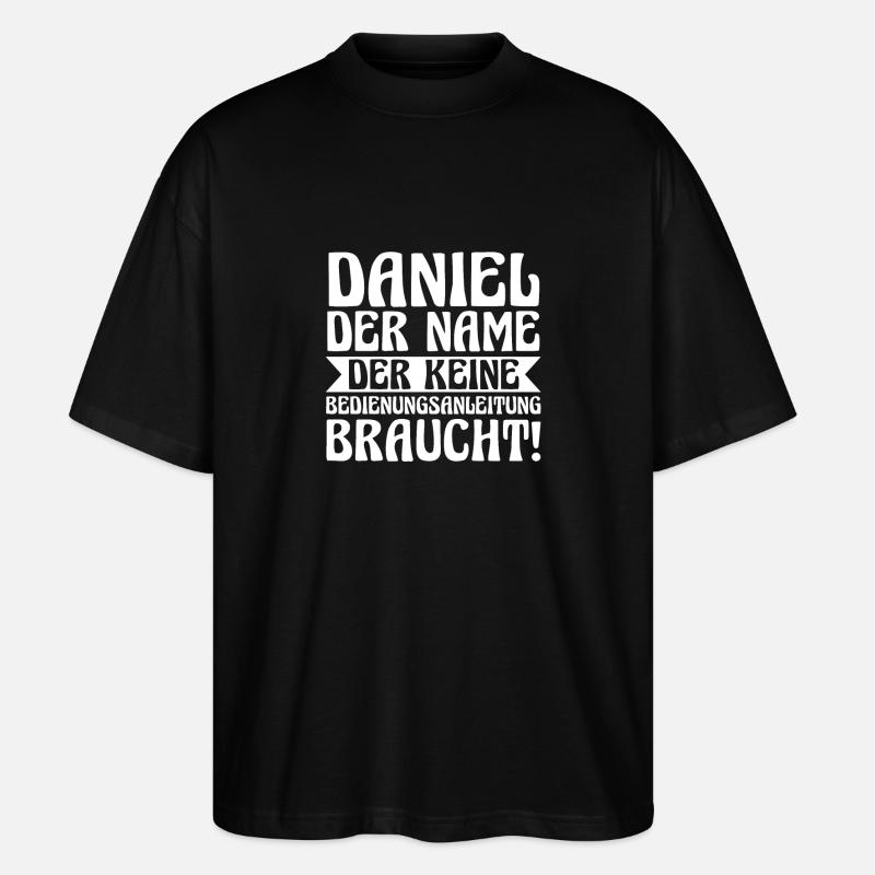 First name Daniel - Stanley/Stella Oversized Unisex Organic T-shirt Blaster 2.0 - black
