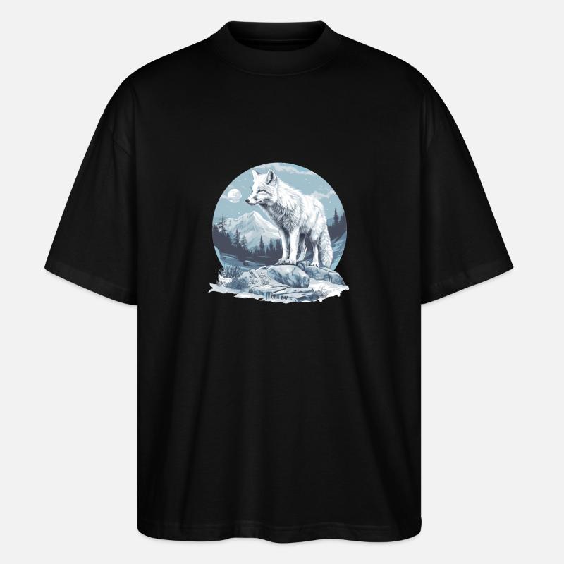 Renard arctique Polarfüchse Polarfuchs - T-shirt bio Blaster 2.0 coupe oversize Stanley/Stella Unisexe - noir