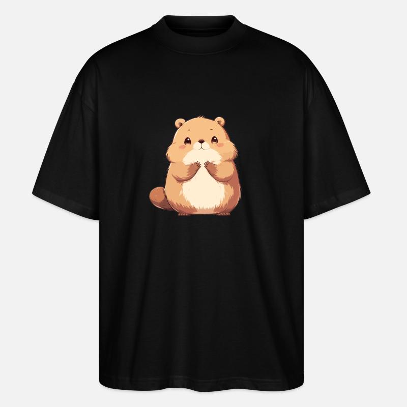 Beaver Biber - Stanley/Stella Oversized Unisex Bio T-Shirt Blaster 2.0 - Schwarz
