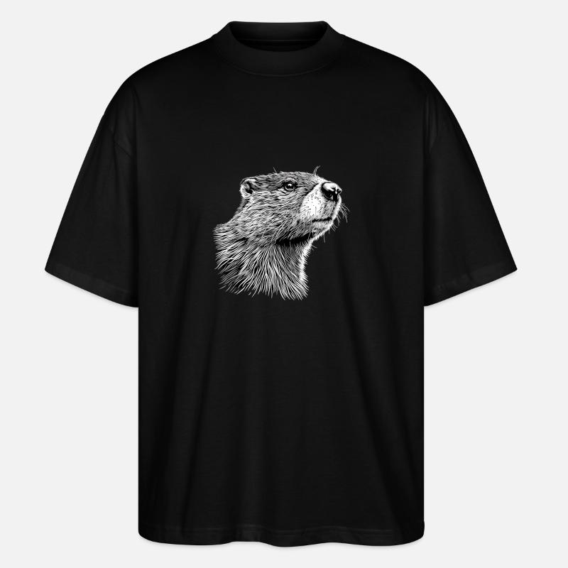Beaver Biber - Stanley/Stella Oversized Unisex Bio T-Shirt Blaster 2.0 - Schwarz