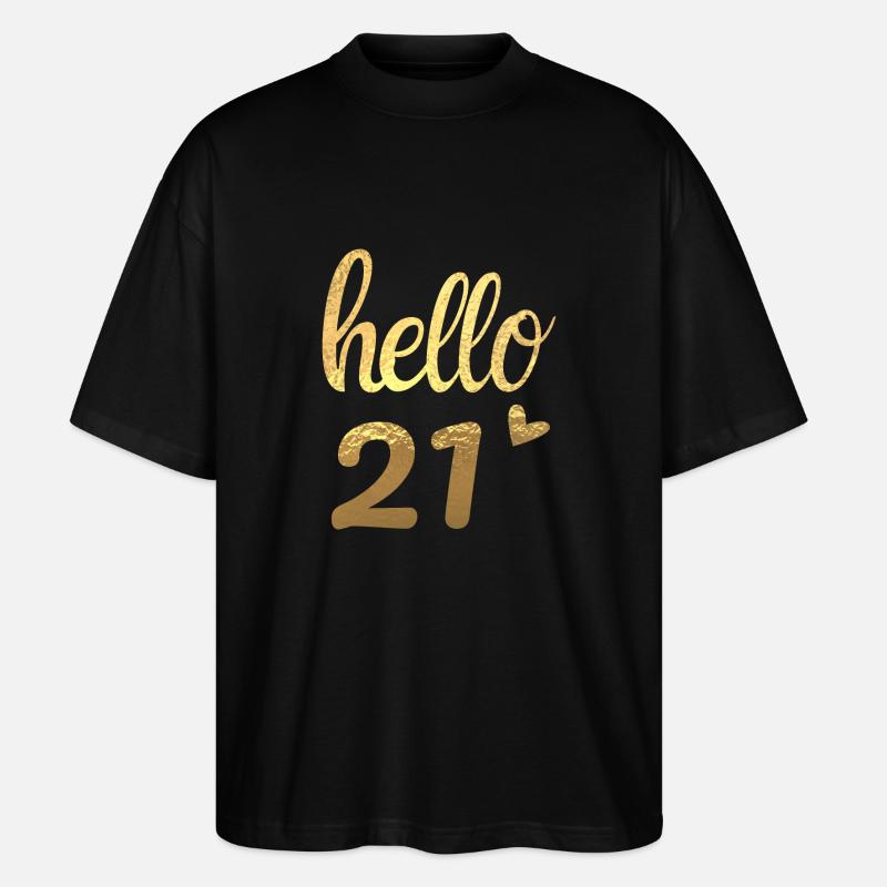 Hello 21 doré - T-shirt bio Blaster 2.0 coupe oversize Stanley/Stella Unisexe - noir