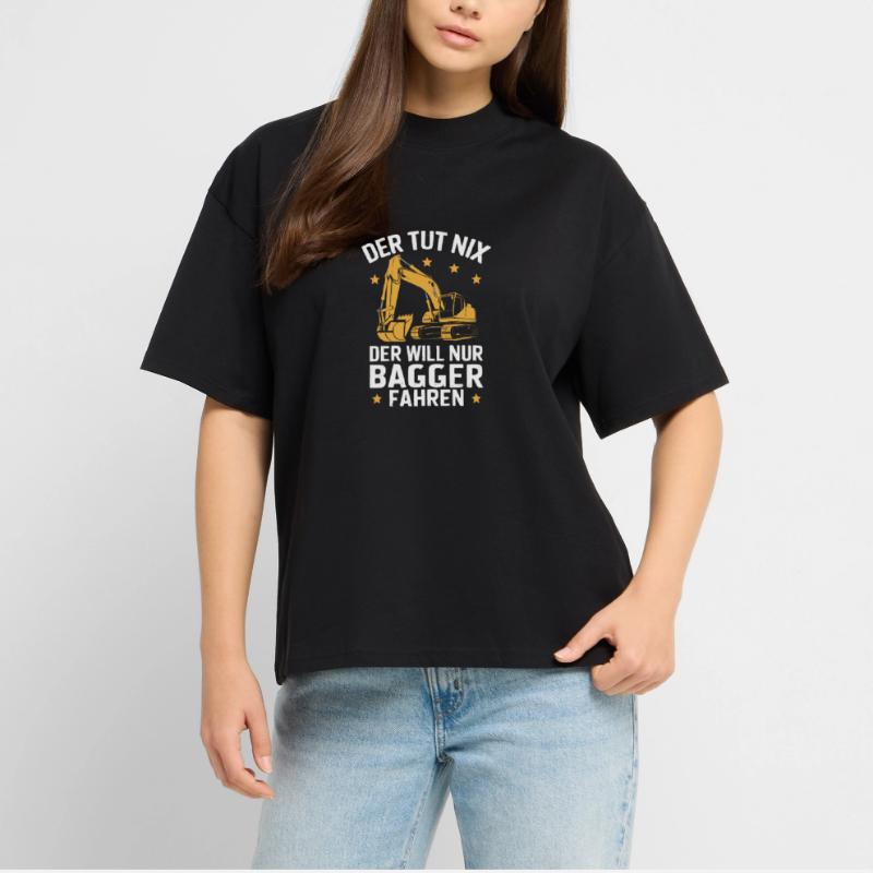 Excavator Driver Construction Worker Construction Site Construction Machine Stanley/Stella Oversized Unisex Organic T-shirt Blaster 2.0
