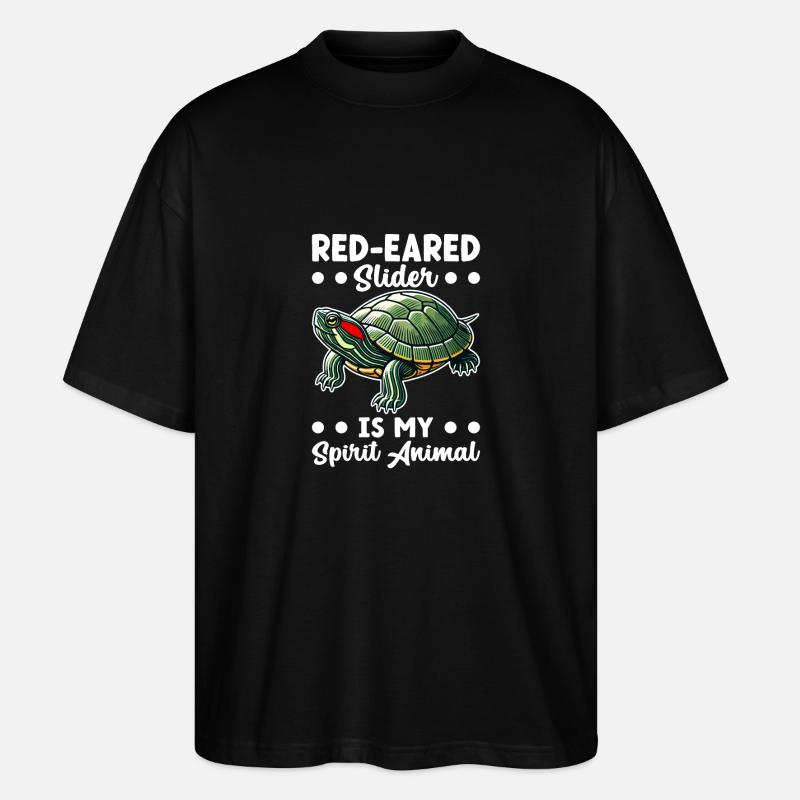 Turtle Red-eared Turtle - Stanley/Stella Oversized Unisex Organic T-shirt Blaster 2.0 - black