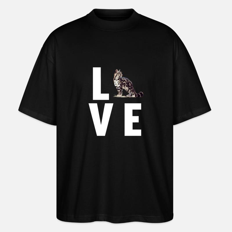 Clouded Leopard Nebelparder - Stanley/Stella Oversized Unisex Bio T-Shirt Blaster 2.0 - Schwarz