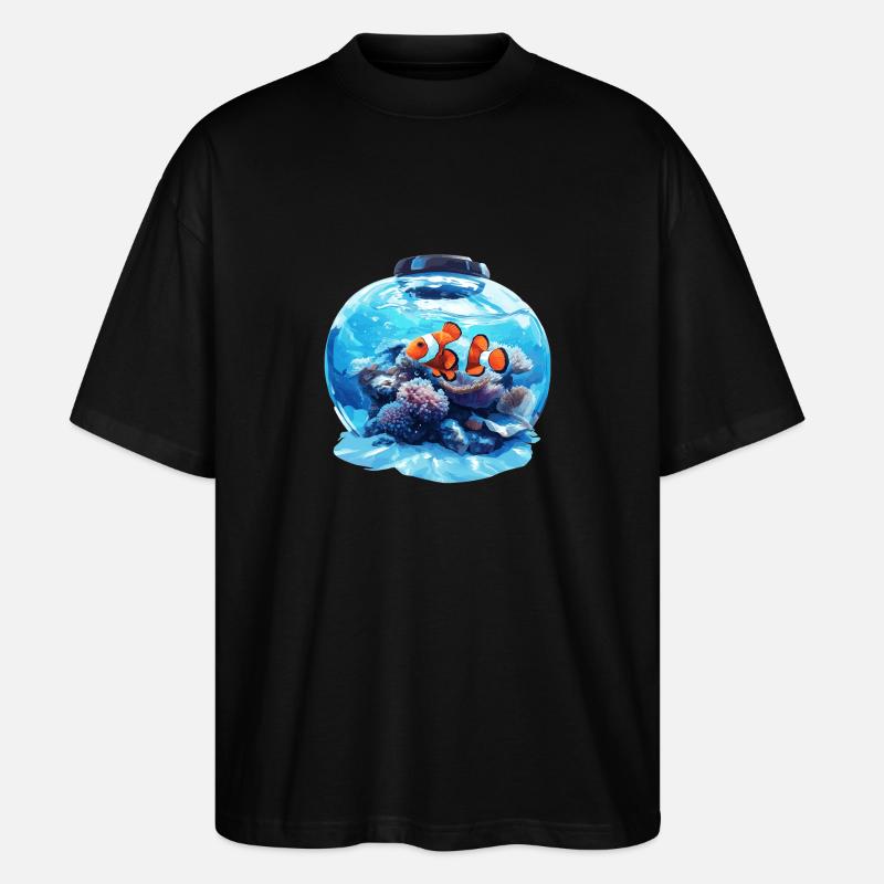 Clownfish Clownfische Clownfisch - Stanley/Stella Oversized Unisex Bio T-Shirt Blaster 2.0 - Schwarz
