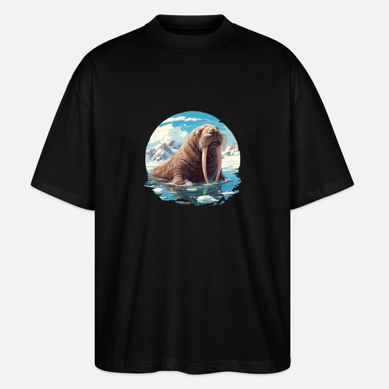 Walrus Walrosse Walross - Stanley/Stella Oversized Unisex Bio T-Shirt Blaster 2.0 - Schwarz