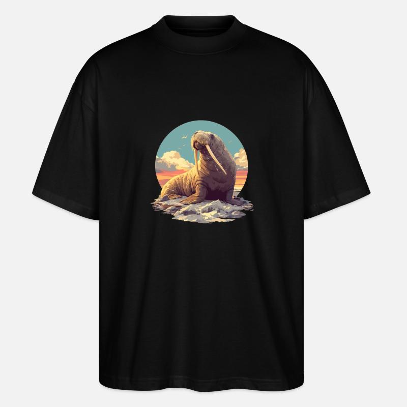 Morse Walrosse Walross - T-shirt bio Blaster 2.0 coupe oversize Stanley/Stella Unisexe - noir