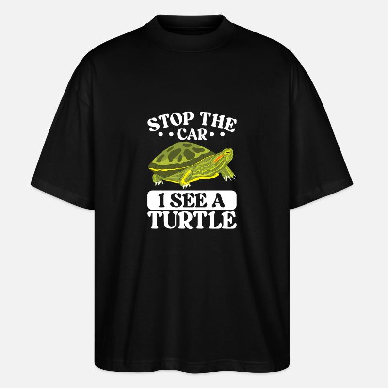 Turtle Red-eared Turtle - Stanley/Stella Oversized Unisex Organic T-shirt Blaster 2.0 - black