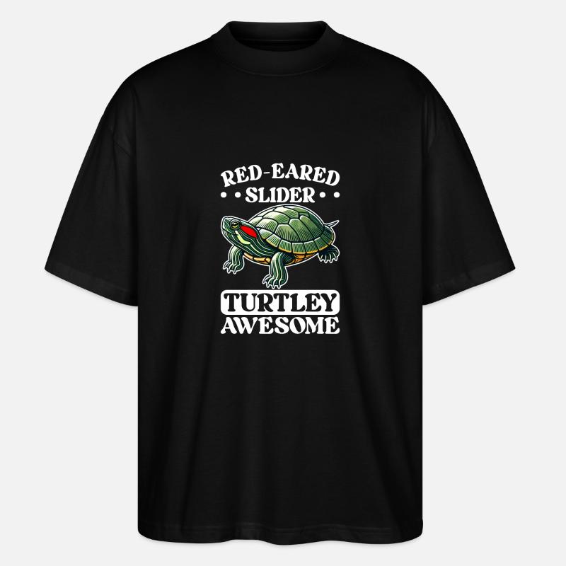 Turtle Red-eared Turtle - Stanley/Stella Oversized Unisex Organic T-shirt Blaster 2.0 - black