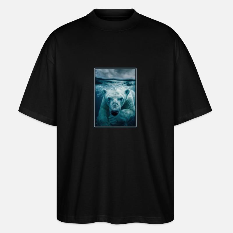Polar Bear Eisbären Eisbär - Stanley/Stella Oversized Unisex Bio T-Shirt Blaster 2.0 - Schwarz