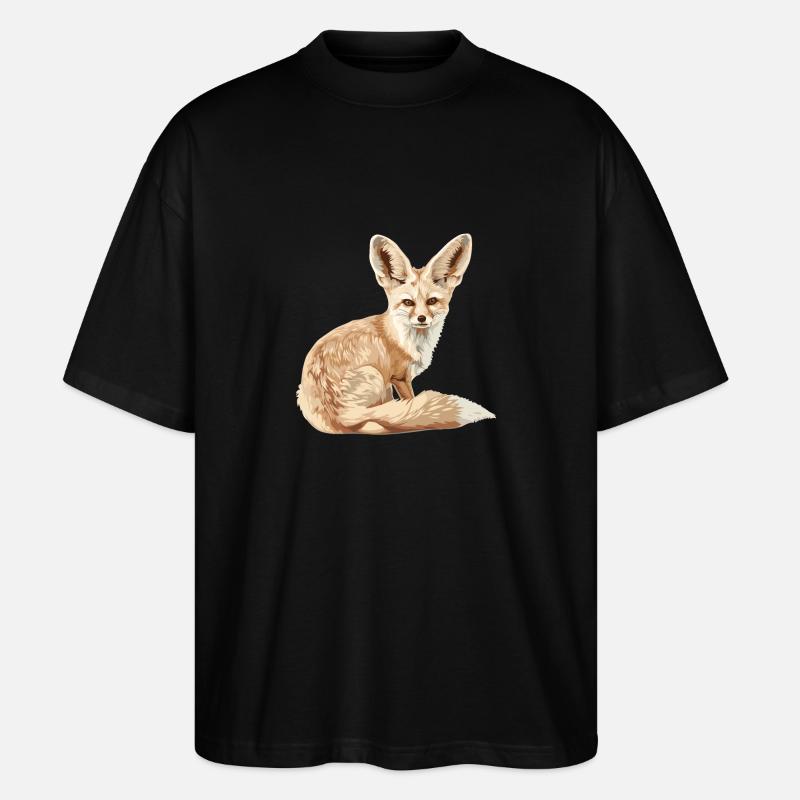 Fennec Fox Fenneks Fennek - Stanley/Stella Oversized Unisex Bio T-Shirt Blaster 2.0 - Schwarz