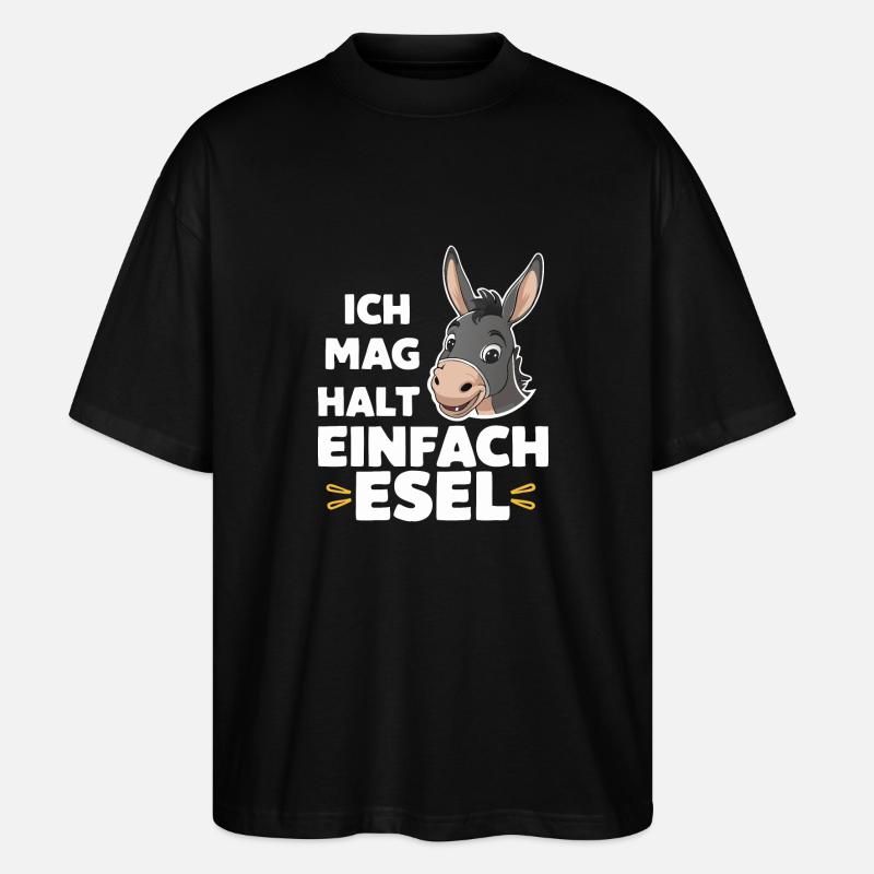Esel Eselchen Maultier Muli - Stanley/Stella Oversized Unisex Bio T-Shirt Blaster 2.0 - Schwarz