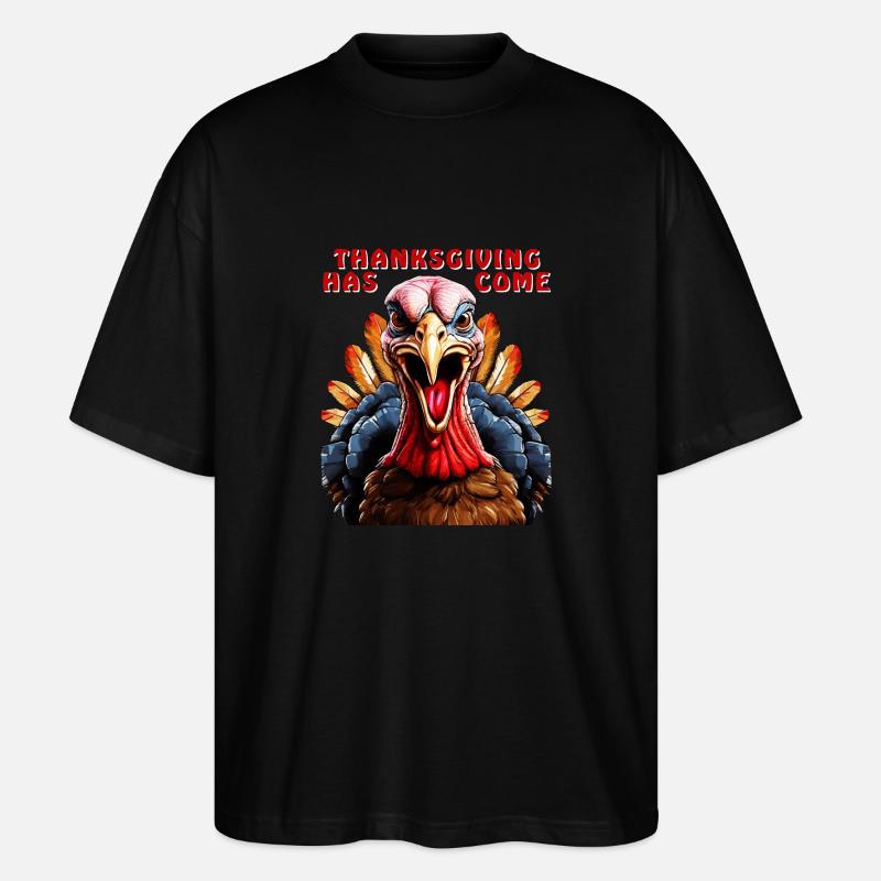 TRUTHAHN THANKSGIVING HAS COME - Stanley/Stella Oversized Unisex Bio T-Shirt Blaster 2.0 - Schwarz