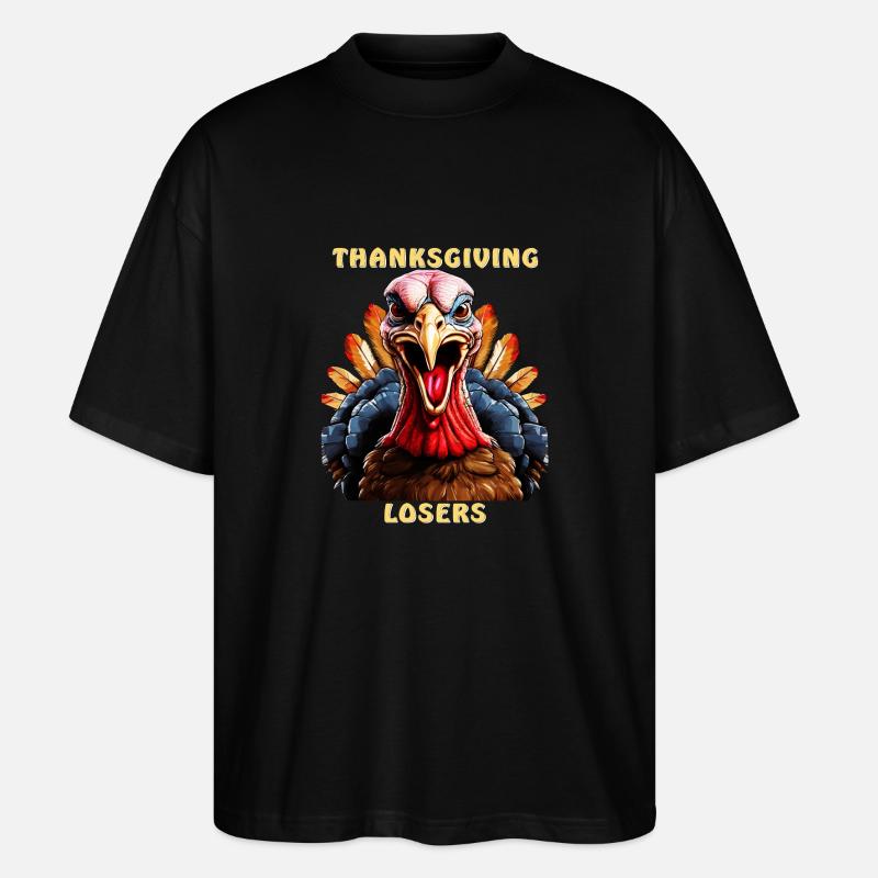 PERDANTS DE THANKSGIVING EN DINDE - T-shirt bio Blaster 2.0 coupe oversize Stanley/Stella Unisexe - noir
