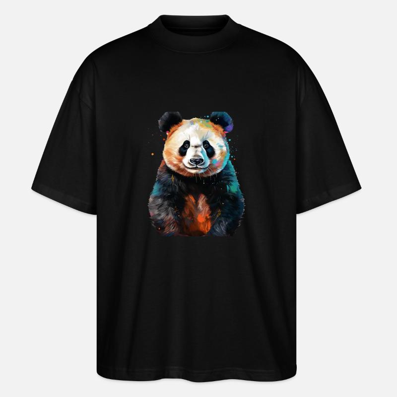 PANDA - Stanley/Stella Oversized Unisex Bio T-Shirt Blaster 2.0 - Schwarz