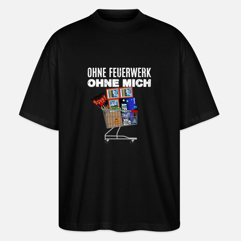 Sans feu d’artifice, sans moi - T-shirt bio Blaster 2.0 coupe oversize Stanley/Stella Unisexe - noir