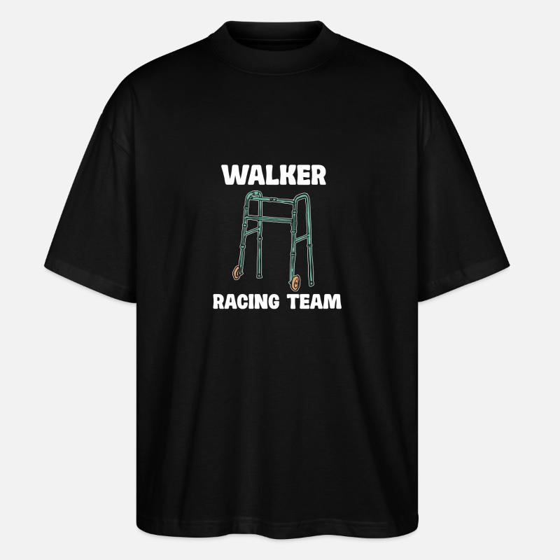 Walker Racing Team - Déambulateur drôle - T-shirt bio Blaster 2.0 coupe oversize Stanley/Stella Unisexe - noir