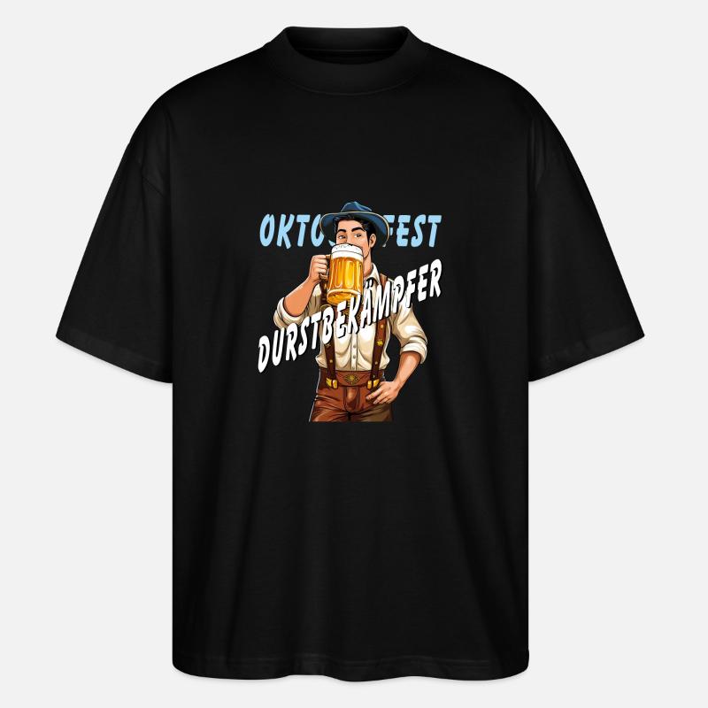 MANN Bier DURSTBEKÄMPFER - Stanley/Stella Oversized Unisex Bio T-Shirt Blaster 2.0 - Schwarz