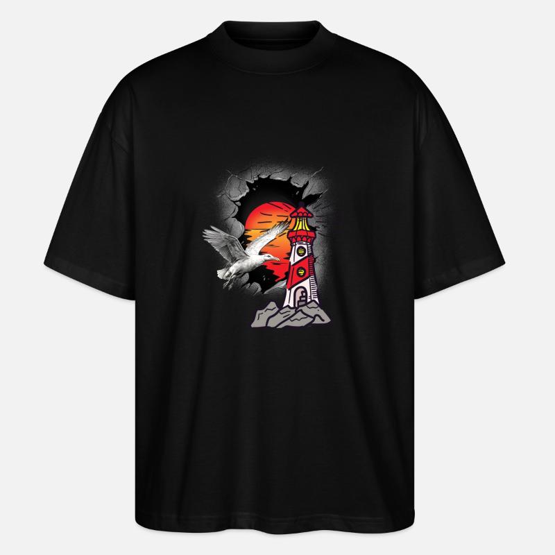 Phare Phares Seagull Seagulls - T-shirt bio Blaster 2.0 coupe oversize Stanley/Stella Unisexe - noir
