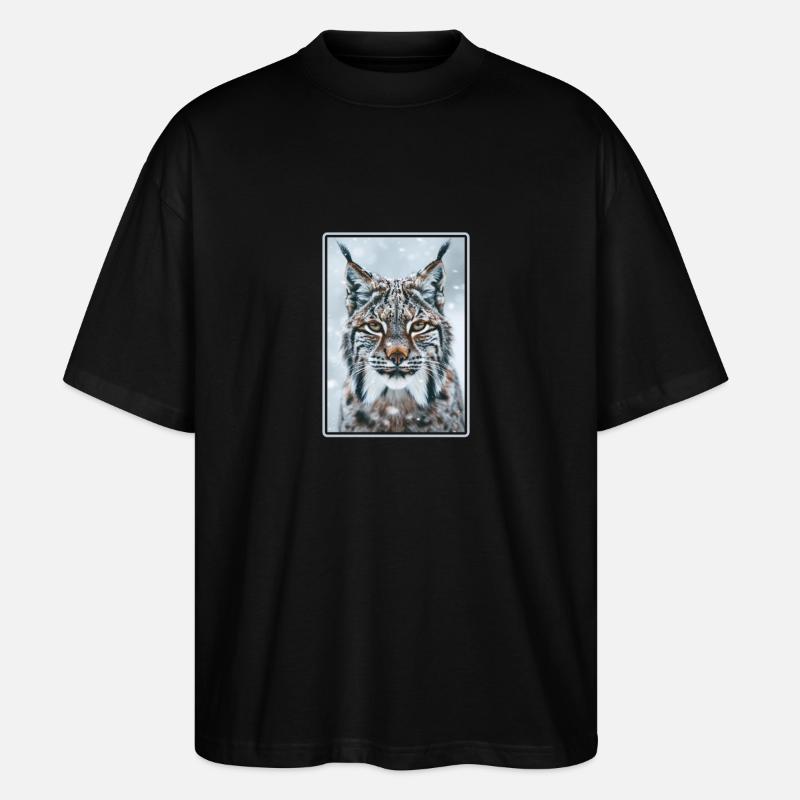Lynx Luchse Luchs - Stanley/Stella Oversized Unisex Bio T-Shirt Blaster 2.0 - Schwarz
