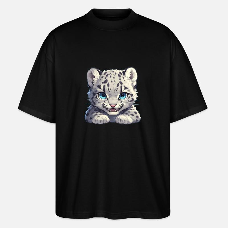 Snow Leopard Schneeleoparde Schneeleopard - Stanley/Stella Oversized Unisex Bio T-Shirt Blaster 2.0 - Schwarz