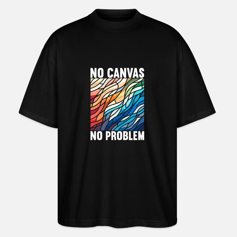 Buntglaskünstler Buntglaskunst - Stanley/Stella Oversized Unisex Bio T-Shirt Blaster 2.0 - Schwarz