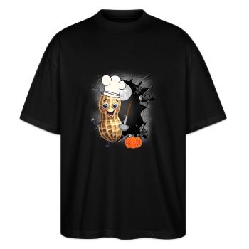 Cacahuète Halloween Cuisinier Cuisiniers Cuisinier Citrouille Enfants - T-shirt bio Blaster 2.0 coupe oversize Stanley/Stella Unisexe - noir - Devant - Alina (178cm) & Michal (187cm)