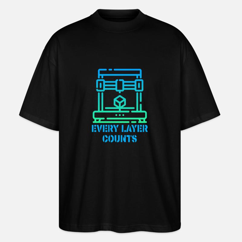 Every Layer Counts 3d Printer - Stanley/Stella Oversized Unisex Organic T-shirt Blaster 2.0 - black