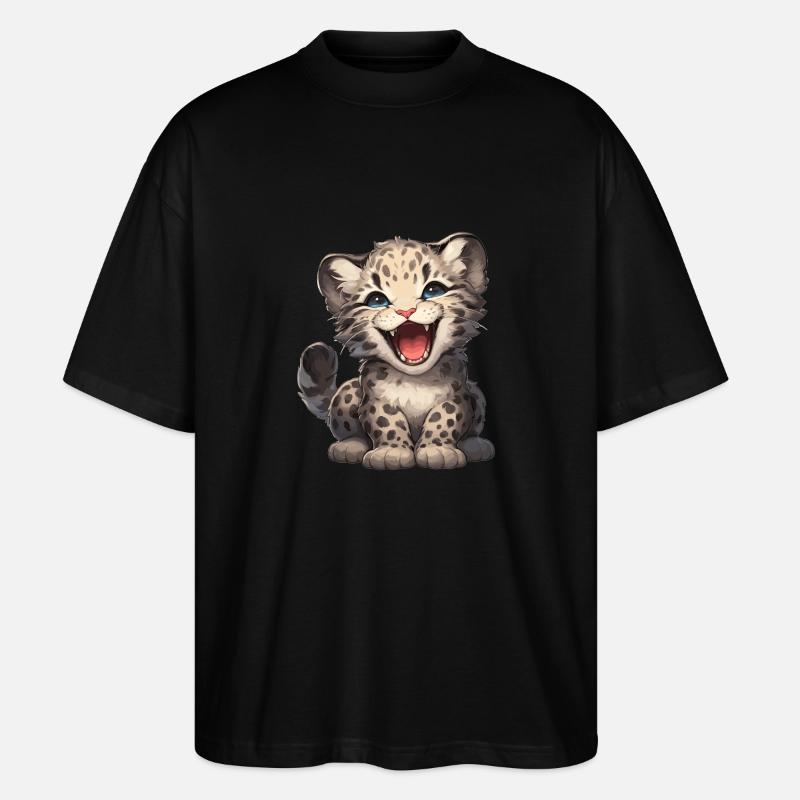 Clouded Leopard Nebelparder - Stanley/Stella Oversized Unisex Bio T-Shirt Blaster 2.0 - Schwarz