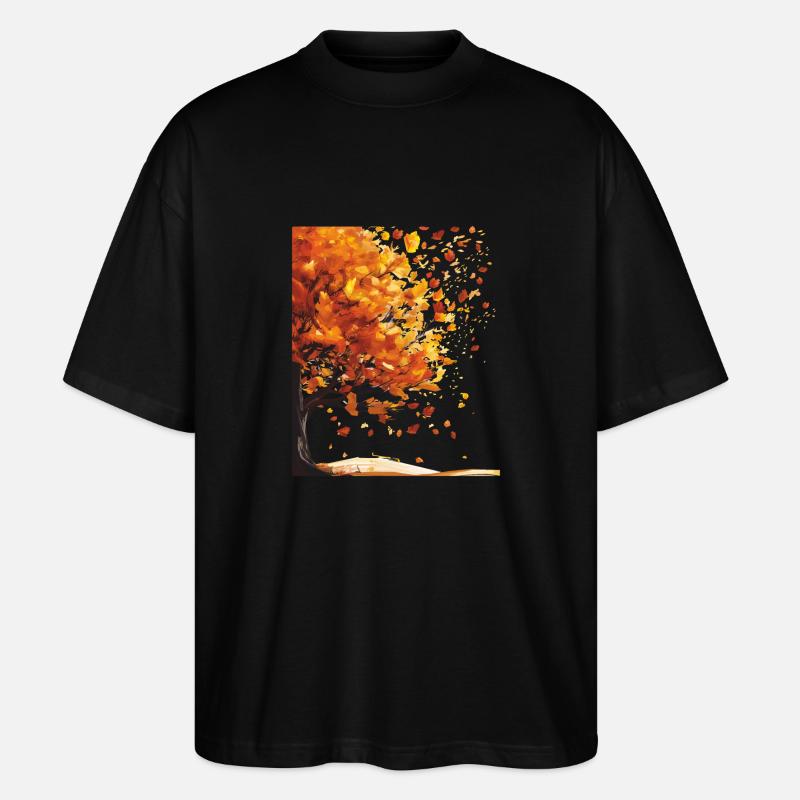 HERBST BAUM BLÄTTER - Stanley/Stella Oversized Unisex Bio T-Shirt Blaster 2.0 - Schwarz