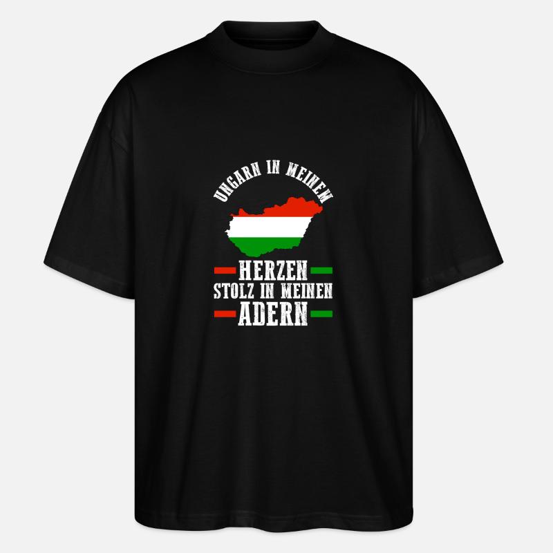 Ungar Ungarisch Ungarn - Stanley/Stella Oversized Unisex Bio T-Shirt Blaster 2.0 - Schwarz