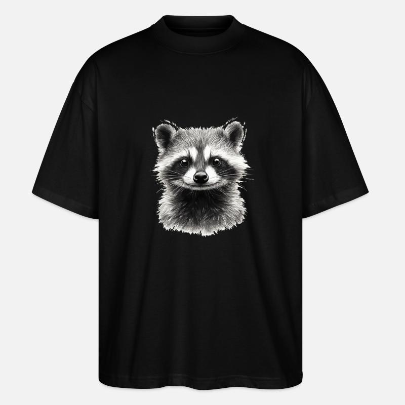 Lustiger Waschbär - Stanley/Stella Oversized Unisex Bio T-Shirt Blaster 2.0 - Schwarz