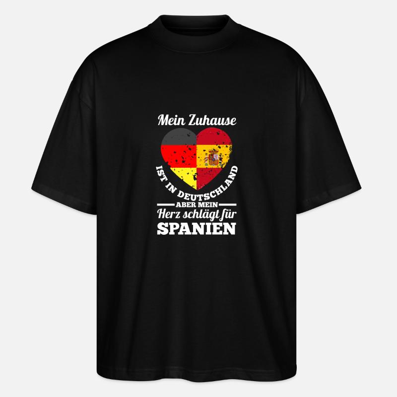 Spanier Deutschland Spanien - Stanley/Stella Oversized Unisex Bio T-Shirt Blaster 2.0 - Schwarz