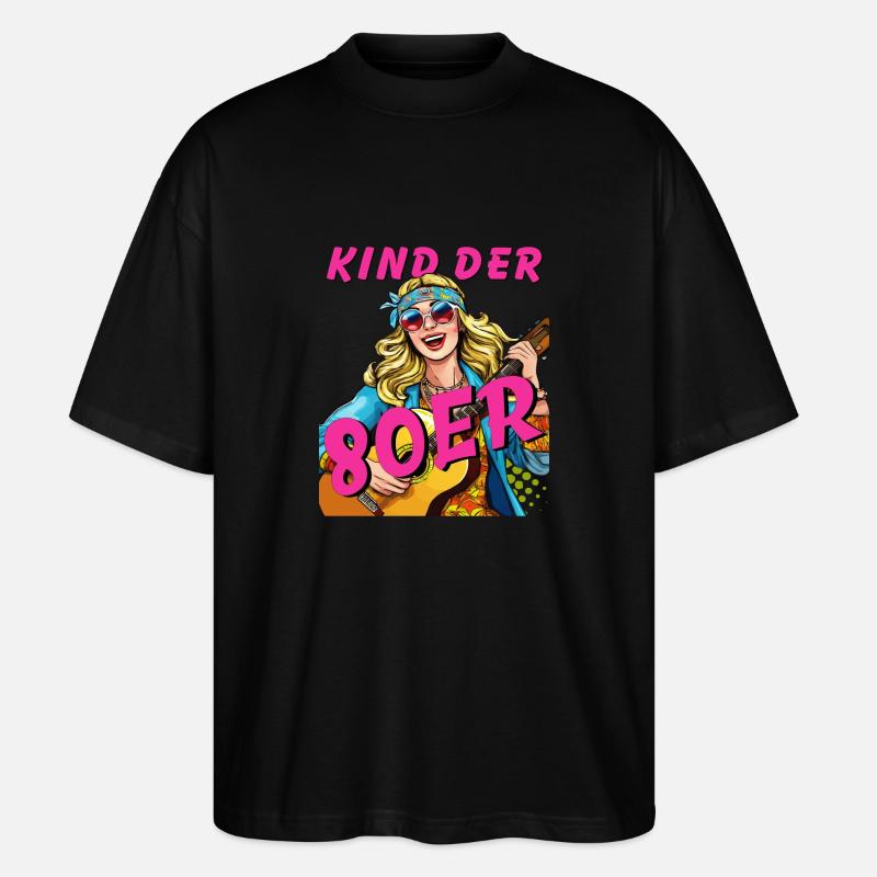 FRAU KIND DER 80er - Stanley/Stella Oversized Unisex Bio T-Shirt Blaster 2.0 - Schwarz