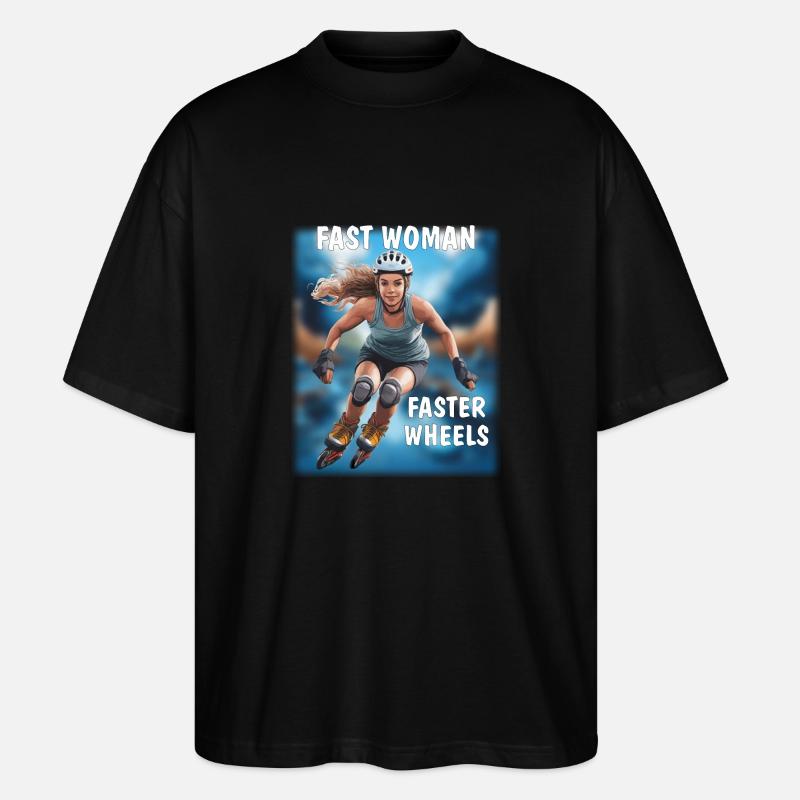 FEMME RAPIDE, ROUES PLUS RAPIDES - T-shirt bio Blaster 2.0 coupe oversize Stanley/Stella Unisexe - noir