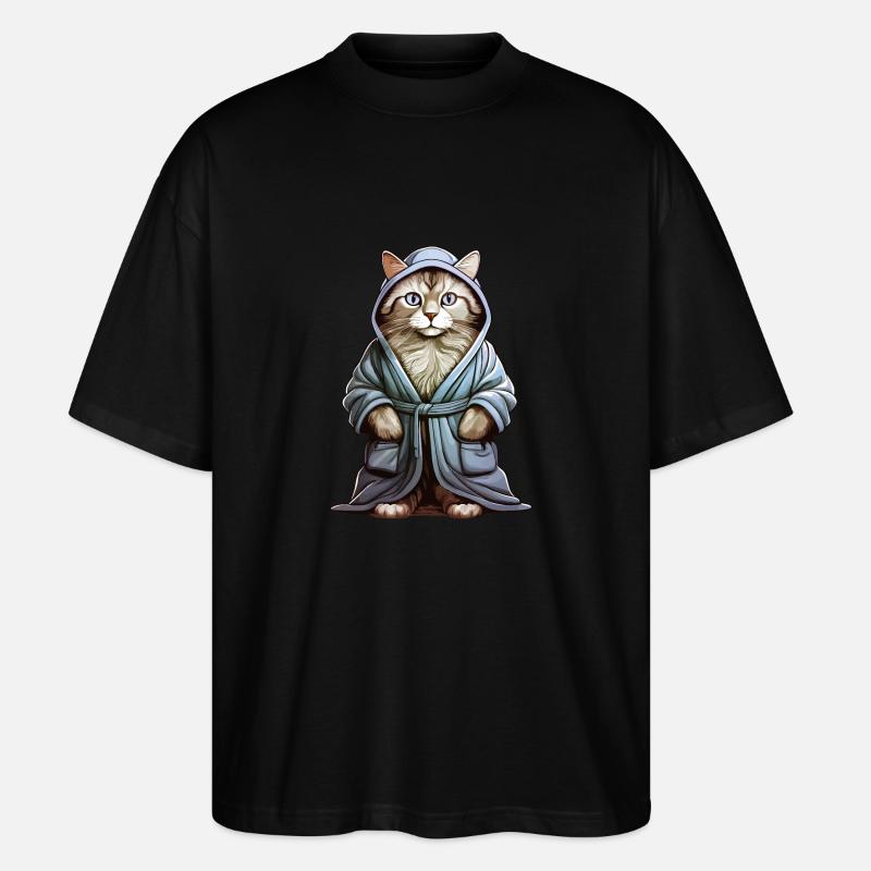 KATZE BADEMANTEL - Stanley/Stella Oversized Unisex Bio T-Shirt Blaster 2.0 - Schwarz