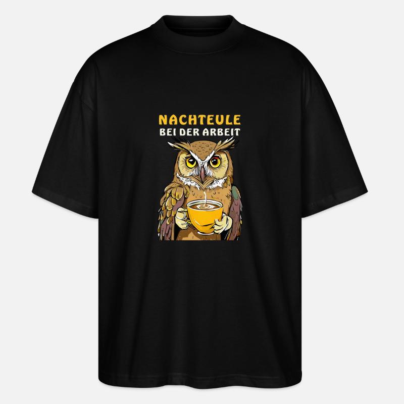 NACHTEULE BEI DER ARBEIT - Stanley/Stella Oversized Unisex Bio T-Shirt Blaster 2.0 - Schwarz