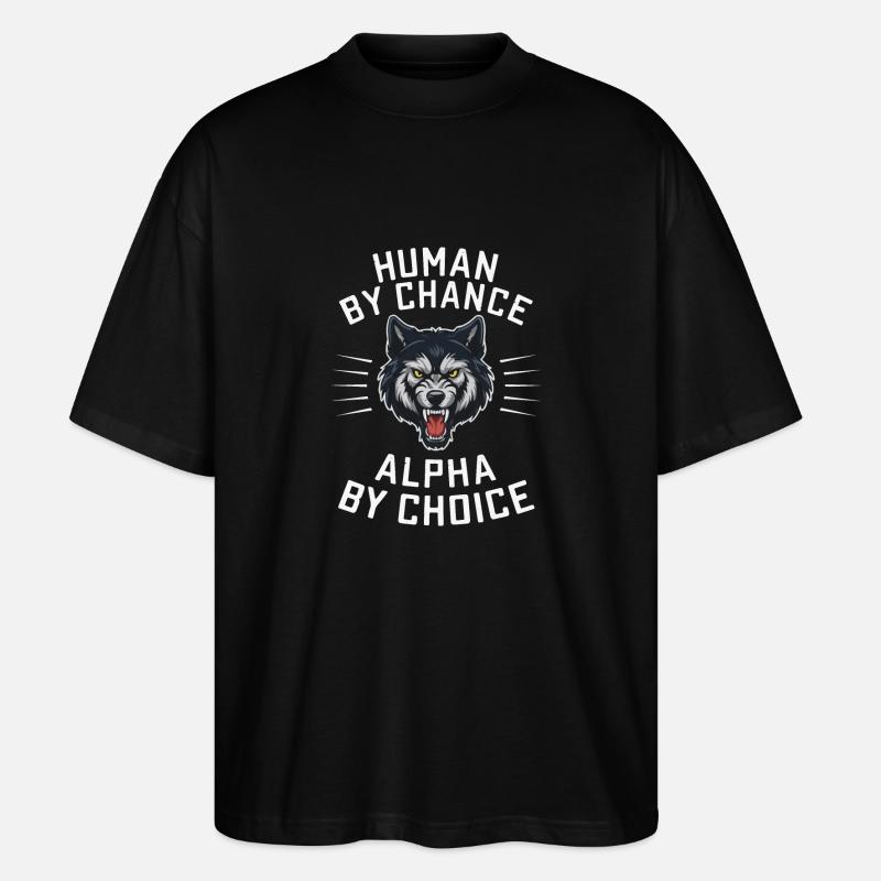 Wolf Wölfe Tier Jaulen - Stanley/Stella Oversized Unisex Bio T-Shirt Blaster 2.0 - Schwarz
