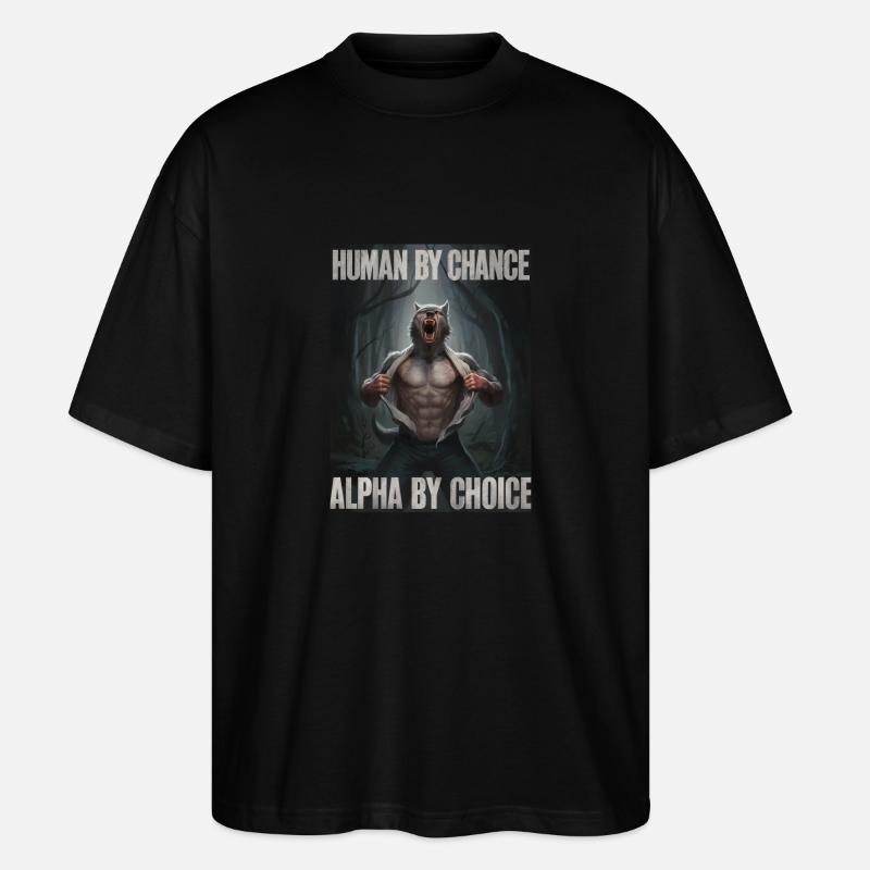 Wolf Wölfe Tier Jaulen - Stanley/Stella Oversized Unisex Bio T-Shirt Blaster 2.0 - Schwarz