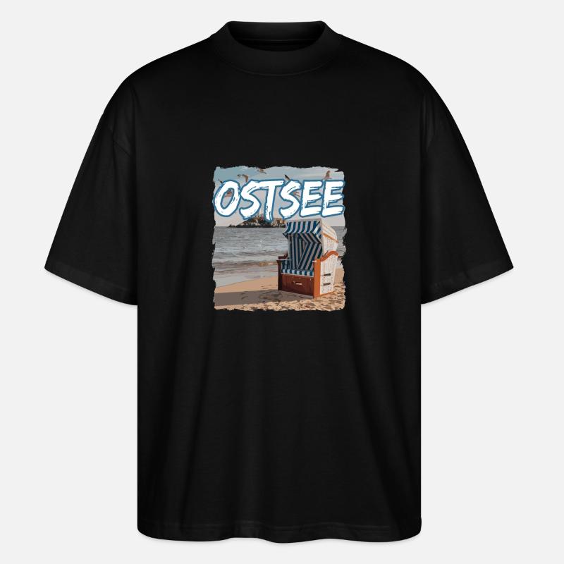 Ostsee Strandkorb - Stanley/Stella Oversized Unisex Bio T-Shirt Blaster 2.0 - Schwarz