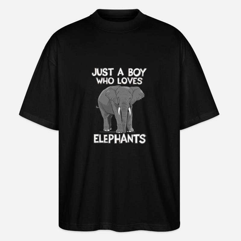 Elefant Tier Elefanten Zoo - Stanley/Stella Oversized Unisex Bio T-Shirt Blaster 2.0 - Schwarz