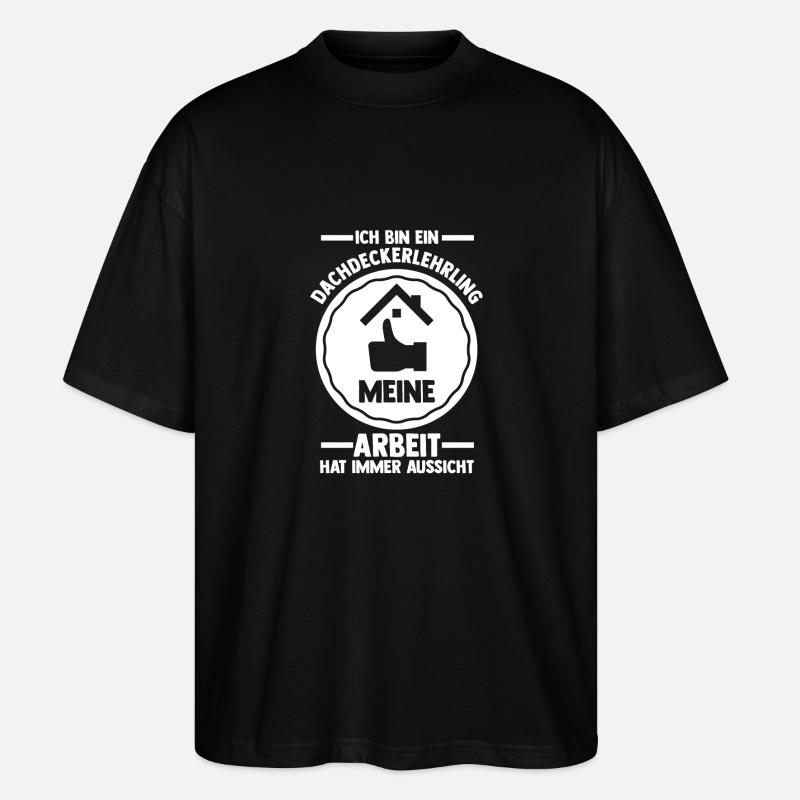 Roofing training apprentice Auzbi roofer - Stanley/Stella Oversized Unisex Organic T-shirt Blaster 2.0 - black