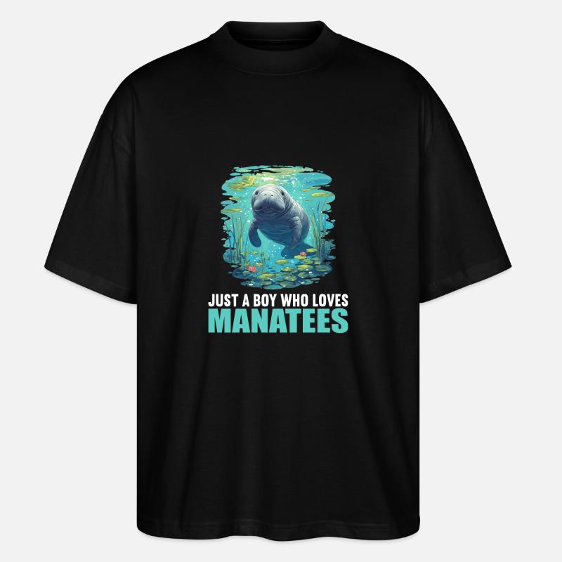 Seekuh Manatees Manatee - Stanley/Stella Oversized Unisex Bio T-Shirt Blaster 2.0 - Schwarz