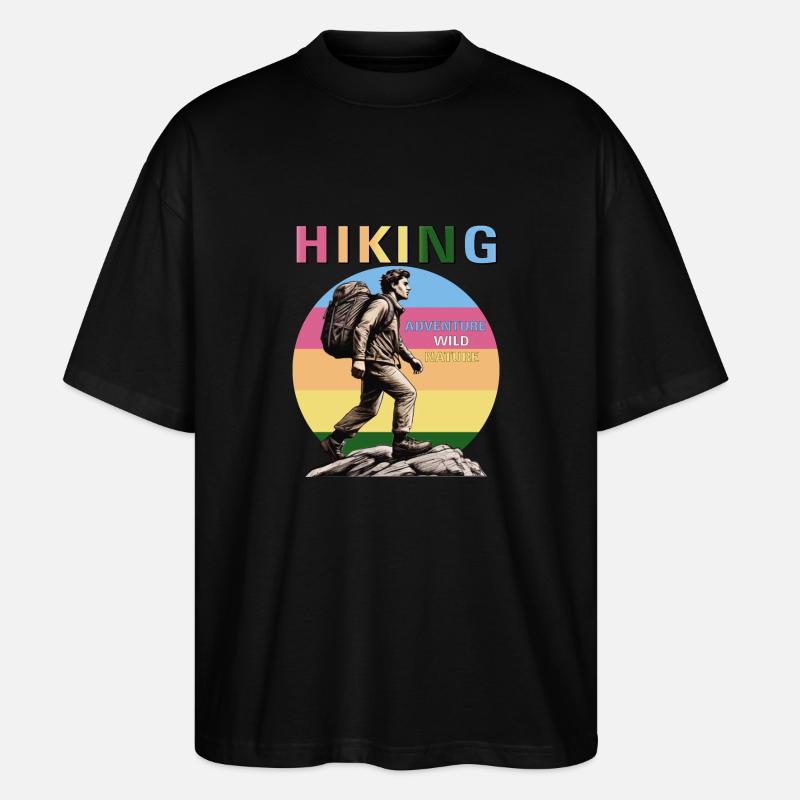 BERGSTEIGER HIKING - Stanley/Stella Oversized Unisex Bio T-Shirt Blaster 2.0 - Schwarz