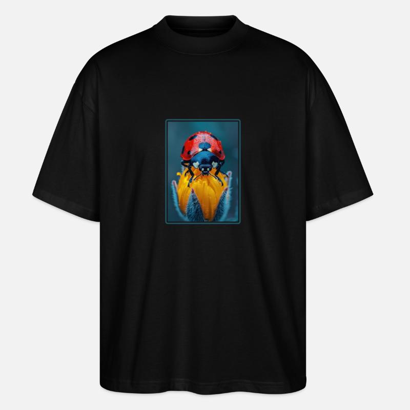 Ladybug Marienkäfer - Stanley/Stella Oversized Unisex Bio T-Shirt Blaster 2.0 - Schwarz