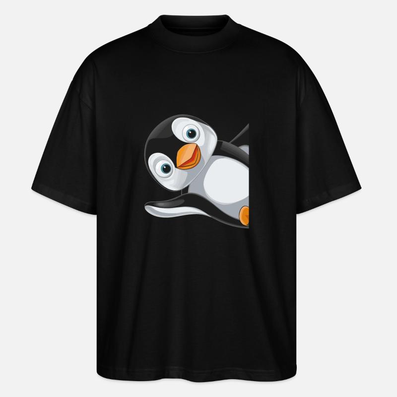 Pinguin Pinguine Tier - Stanley/Stella Oversized Unisex Bio T-Shirt Blaster 2.0 - Schwarz
