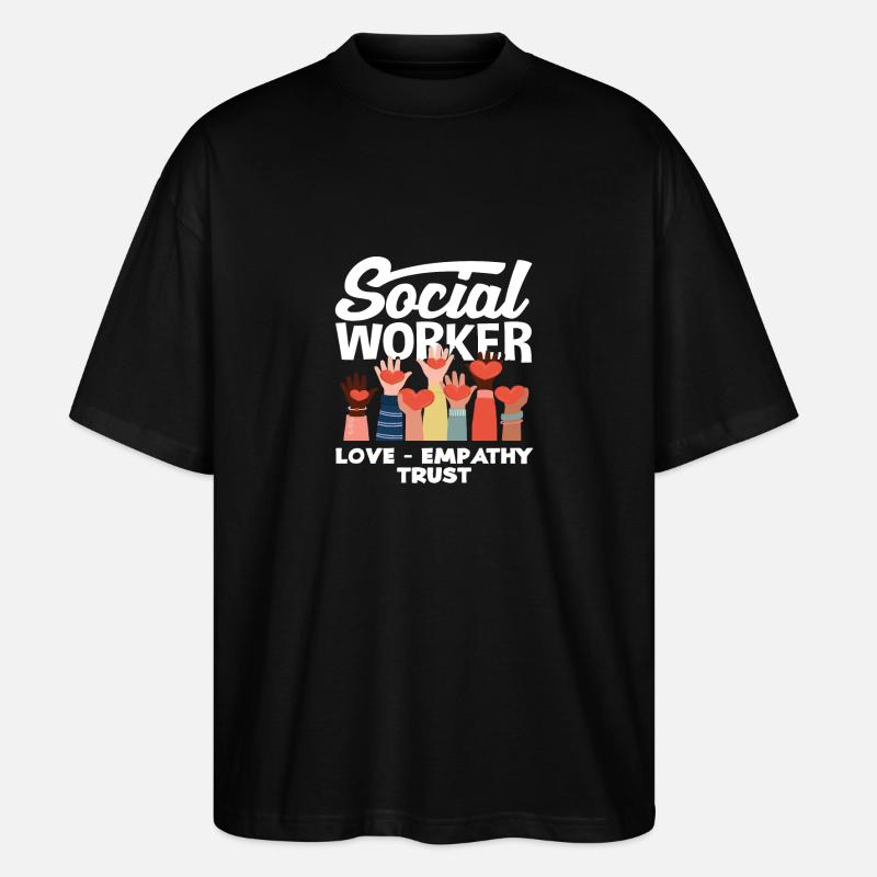 Sozialarbeiter Liebe Empathie Vertrauen - Stanley/Stella Oversized Unisex Bio T-Shirt Blaster 2.0 - Schwarz