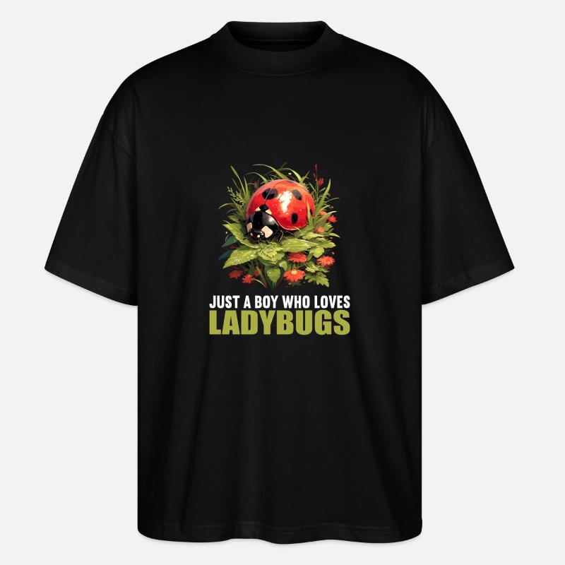 Ladybug Marienkäfer - Stanley/Stella Oversized Unisex Bio T-Shirt Blaster 2.0 - Schwarz