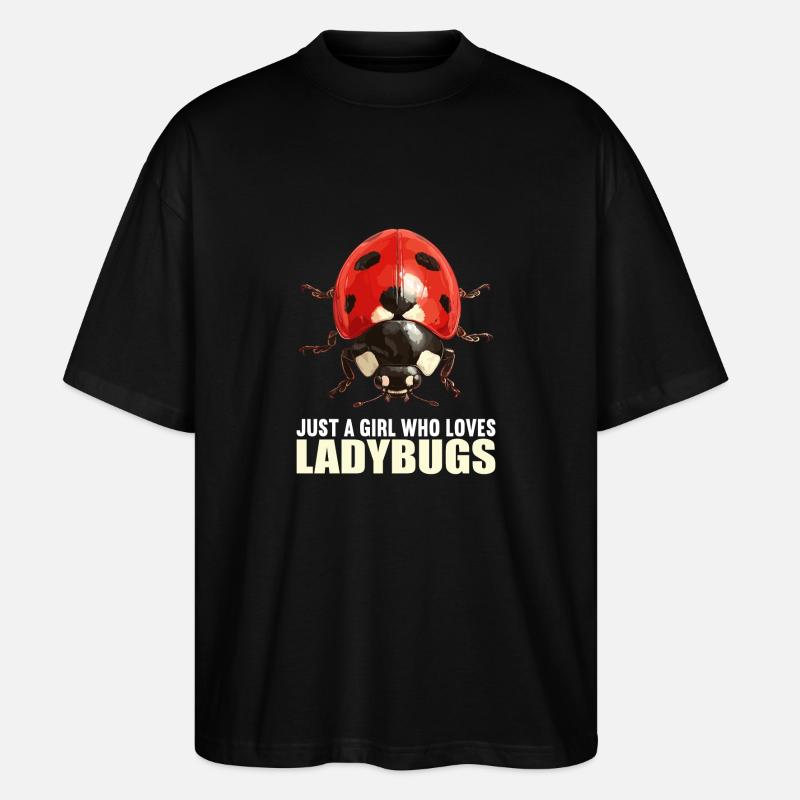 Ladybug Marienkäfer - Stanley/Stella Oversized Unisex Bio T-Shirt Blaster 2.0 - Schwarz